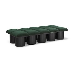 Pavilion Green Boucle Fabric Bench