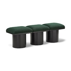 Pavilion Green Boucle Fabric Bench