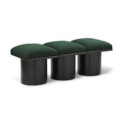 Pavilion Green Boucle Fabric Bench