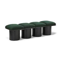 Pavilion Green Boucle Fabric Bench