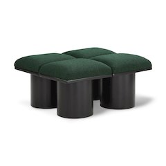 Pavilion Green Boucle Fabric Bench