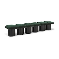 Pavilion Green Boucle Fabric Bench
