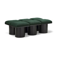 Pavilion Green Boucle Fabric Bench