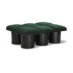 Pavilion Green Boucle Fabric Bench