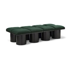 Pavilion Green Boucle Fabric Bench