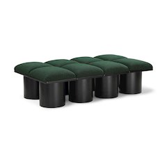 Pavilion Green Boucle Fabric Bench