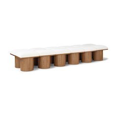 Pavilion Cream Boucle Fabric Bench