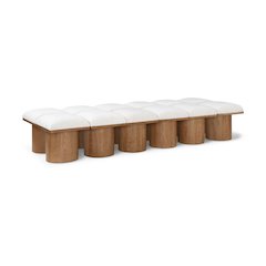 Pavilion Cream Boucle Fabric Bench