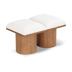 Pavilion Cream Boucle Fabric Bench