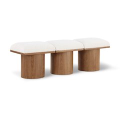 Pavilion Cream Boucle Fabric Bench