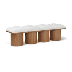 Pavilion Cream Boucle Fabric Bench