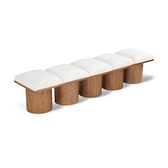 Pavilion Cream Boucle Fabric Bench