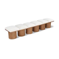 Pavilion Cream Boucle Fabric Bench