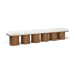 Pavilion Cream Boucle Fabric Bench