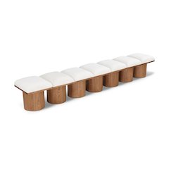 Pavilion Cream Boucle Fabric Bench