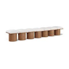 Pavilion Cream Boucle Fabric Bench