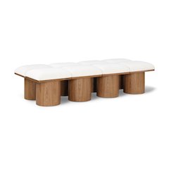 Pavilion Cream Boucle Fabric Bench