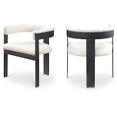 Romeo Cream Vegan Leather Dining Chair, Set of 2