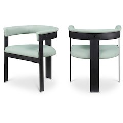 Romeo Mint Green Vegan Leather Dining Chair, Set of 2