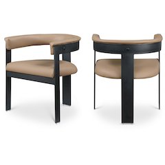 Romeo Tan Vegan Leather Dining Chair, Set of 2