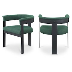 Romeo Green Boucle Fabric Dining Chair, Set of 2