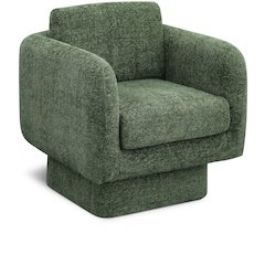 Alessandra Green Chenille Fabric Swivel Accent Chair