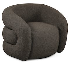 Roxbury Brown Boucle Fabric Swivel Accent Chair