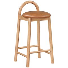 Calvin Cognac Vegan Leather Stool