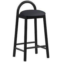 Calvin Black Vegan Leather Stool
