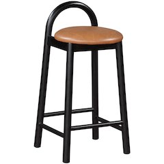 Calvin Cognac Vegan Leather Stool