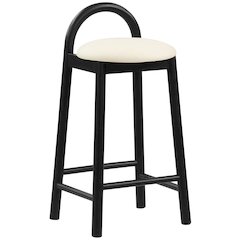 Calvin Cream Vegan Leather Stool