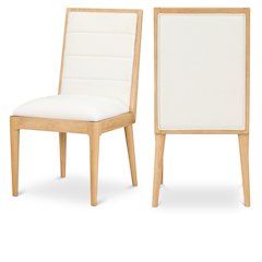 Bristol Cream Linen Textured Fabric Dining Chair, Set of 2