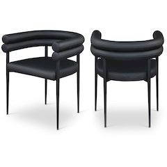 Lavina Black Vegan Leather Dining Chair, Set of 2