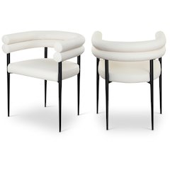 Lavina Cream Vegan Leather Dining Chair, Set of 2