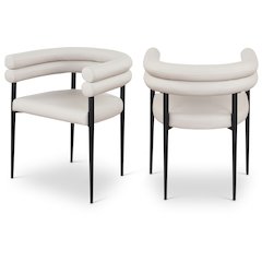 Lavina Taupe Vegan Leather Dining Chair, Set of 2