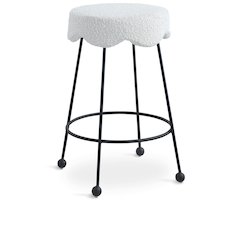 Fleur Cream Fabric Counter Stool