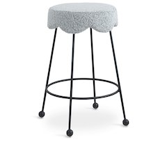 Fleur Grey Fabric Counter Stool