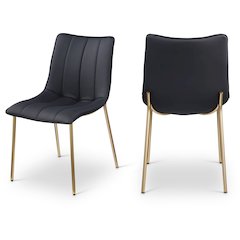 Isla Black Vegan Leather Dining Chair, Set of 2