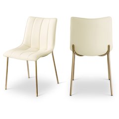 Isla Cream Vegan Leather Dining Chair, Set of 2