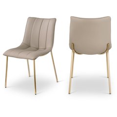 Isla Taupe Vegan Leather Dining Chair, Set of 2