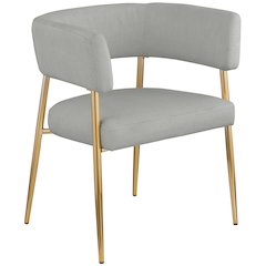 Creston Light Grey Durable Linen Textured Fabric Dining Chair