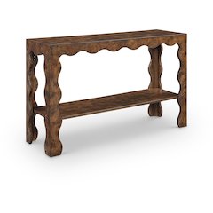 Vassa Brown Burl Veneer Console Table