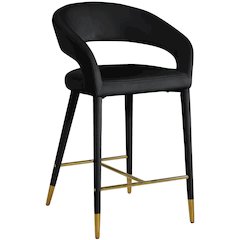 Destiny Black Velvet Stool