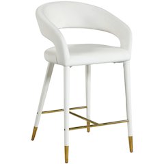 Destiny Cream Velvet Stool