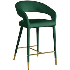 Destiny Green Velvet Stool