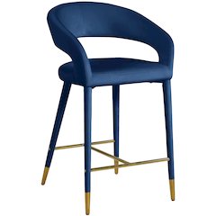 Destiny Navy Velvet Stool