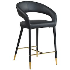 Destiny Black Vegan Leather Stool