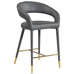Destiny Grey Vegan Leather Stool