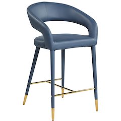 Destiny Navy Vegan Leather Stool