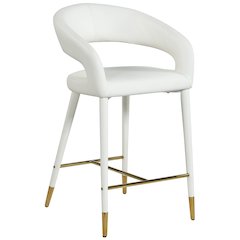 Destiny White Vegan Leather Stool